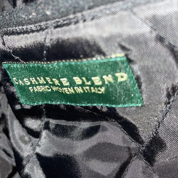 Ralph Lauren Cashmere Blend Black Wool Coat Jacket Size 40R Regular 40 - Picture 5 of 7